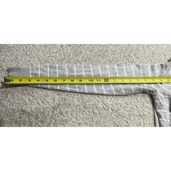 LOFT Women's XS Striped V-Neck Long Sleeve Top Chiffon Back Gray 70146 354980 - Picture 5 of 8